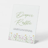 Greenery Yellow Pink Wildflower Raffle Reclamebord Met Voetstuk (Voorkant)