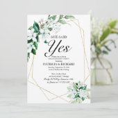 Greenery Ze zei ja Verlovingsfeest Kaart (Staand voorkant)