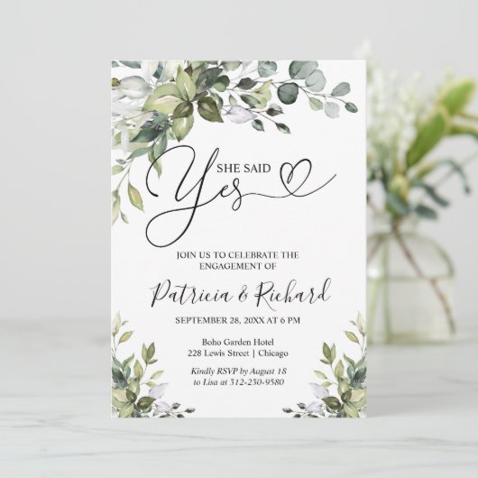 Greenery zei dat ze de uitnodiging van de Engageme (Staand voorkant)