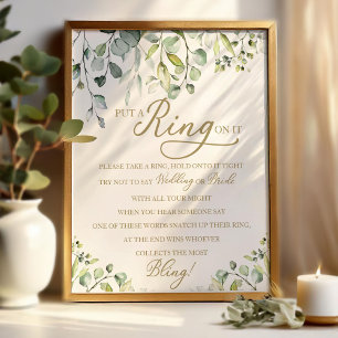 Greenery zet een ring op het Vrijgezellenfeest Gam Poster