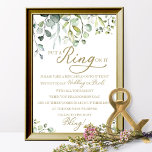 Greenery zet een ring op het Vrijgezellenfeest Gam Poster<br><div class="desc">Een groen eucalyptus vrijgezellenfeest ringspelbord. Ideaal voor groen of tuinthemed vrijgezellenfeest. Neem contact met me op via chat als je vragen hebt over het kunstwerk of je moet aanpassen. OPMERKING: voor hulp bij bestellingen,  verzendgegevens,  productinformatie,  enz.,  neemt u rechtstreeks contact op met Zazzle Customer Care: https://help.zazzle.com/hc/en-us/articles/221463567-How-Do-I-Contact-Zazzle-Customer-Support-.</div>