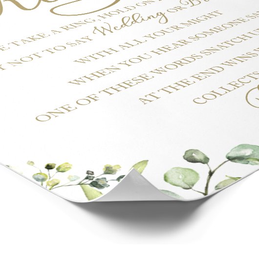 Greenery zette het Vrijgezellenfeest spel Poster (Hoek)