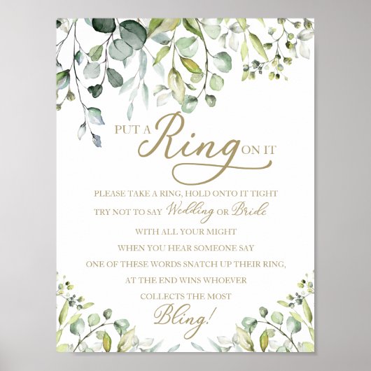 Greenery zette het Vrijgezellenfeest spel Poster (Voorkant)