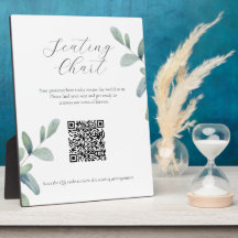 Greenery Zitkaart Teken met QR Code Plaque