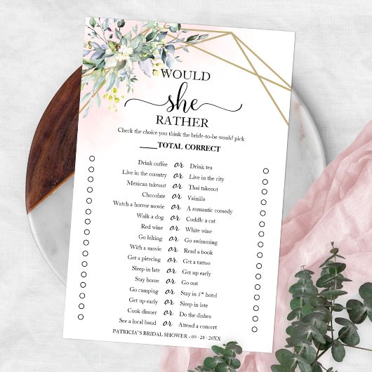 Greenery zou ze liever Vrijgezellenfeest Game Flye Flyer