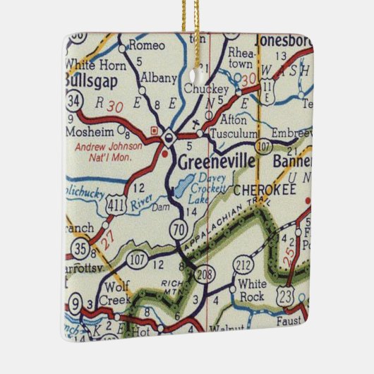 Greeneville TN Keramisch Ornament (Rechts)