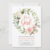 Greeney en blozen bloemenkrans het is een meisje b kaart (Voorkant)