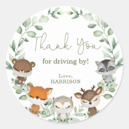 Greeney Woodland Animals Quarantine Rijden door Ronde Sticker