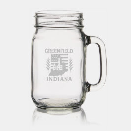 Greenfield Indiana geëtst glaswerk