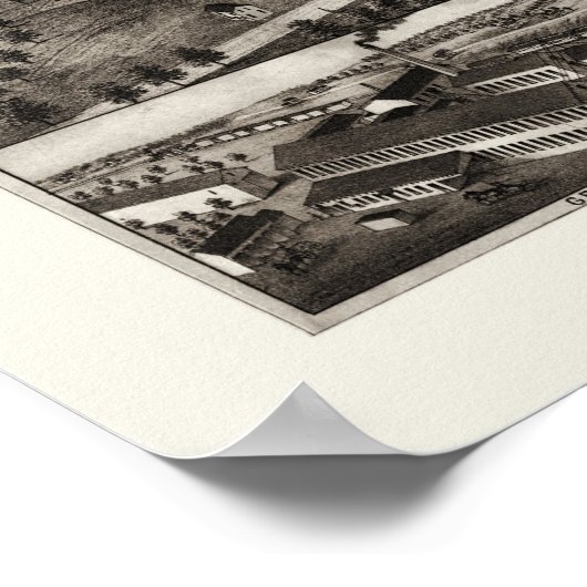 Greenfield, MA Panoramic Map - 1877 Poster (Hoek)