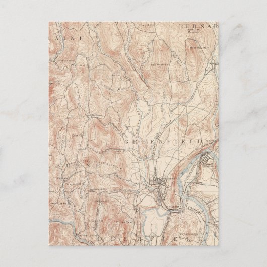 Greenfield, Massachusetts Briefkaart (Voorkant)