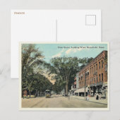 Greenfield Massachusetts Main Street Briefkaart (Voorkant / Achterkant)