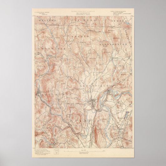 Greenfield, Massachusetts Poster (Voorkant)