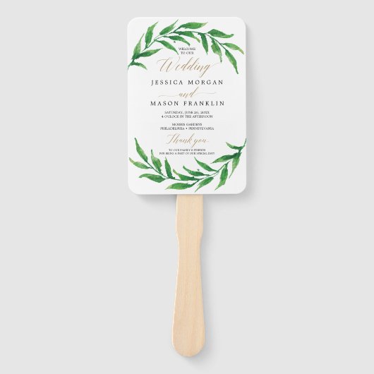 GreenGenery bruiloft programma fan Handwaaier (Voorkant)