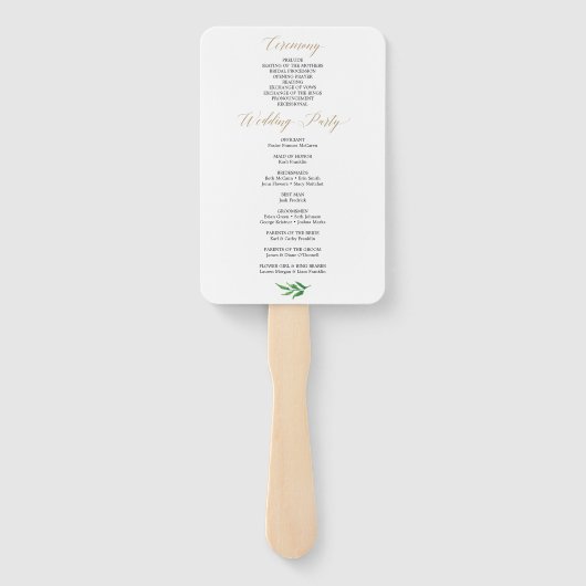 GreenGenery bruiloft programma fan Handwaaier (Achterkant)