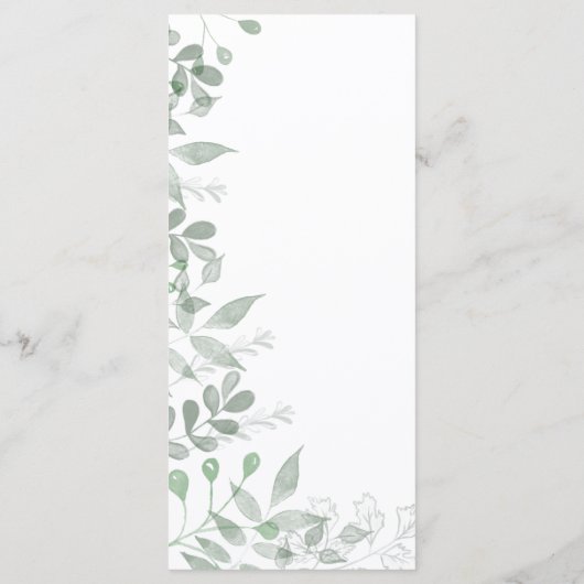 GreenGenery bruiloft programma Sjabloon (Achterkant)