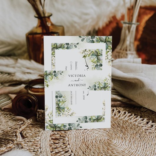 GreenGenery bruiloft uitnodiging buik band Uitnodigingen Wikkel