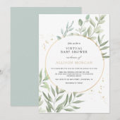 GreenGenery Eucalyptus Virtual Baby shower Kaart (Voorkant / Achterkant)