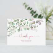 GreenGenery Eucalyptus Vrijgezellenfeest Dank u ka Bedankkaart (Staand voorkant)