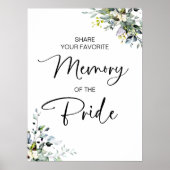 GreenGenery favoriete geheugen van de bruid teken Poster (Voorkant)