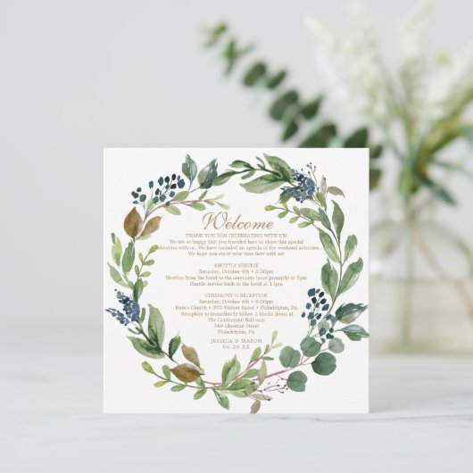 GreenGenery Navy Gold welkomstbrief Programmakaart (Staand voorkant)