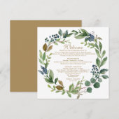 GreenGenery Navy Gold welkomstbrief Programmakaart (Voorkant / Achterkant)