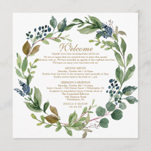 GreenGenery Navy Gold welkomstbrief Programmakaart