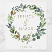 GreenGenery Navy Gold wijnlabels Wijn Etiket (Enkel label)