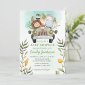 GreenGenery oerwoud Safari Wild Animals Baby showe Kaart (Staand voorkant)