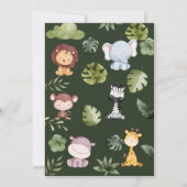 GreenGenery oerwoud Safari Wild Animals Baby showe Kaart (Achterkant)