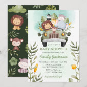 GreenGenery oerwoud Safari Wild Animals Baby showe Kaart (Voorkant / Achterkant)