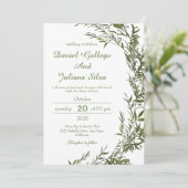 GreenGenery Waterverf bruiloft uitnodiging (Staand voorkant)