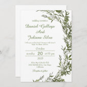 GreenGenery Waterverf bruiloft uitnodiging (Voorkant / Achterkant)
