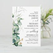 GreenGenery Waterverf bruiloft uitnodiging (Staand voorkant)