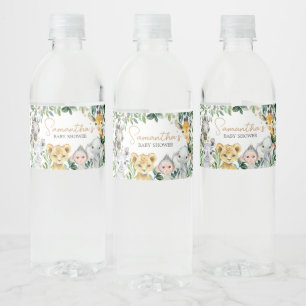 GreenGenery Wild One Safari Baby shower Waterfles Etiket