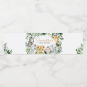GreenGenery Wild One Safari Baby shower Waterfles Etiket (Enkel label)