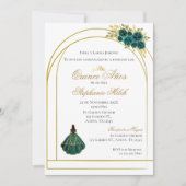 Greengery Floral Mexican Quinceanera Invitation Kaart (Voorkant)