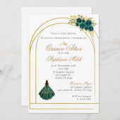 Greengery Floral Mexican Quinceanera Invitation Kaart (Voorkant / Achterkant)
