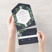 Greenhouse | Botanische bruiloft met Waterverf van All In One Uitnodiging (Afscheurbaar)