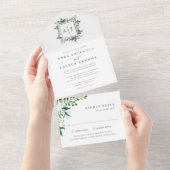 Greenhouse | Botanische bruiloft met Waterverf van All In One Uitnodiging (Afscheurbaar)