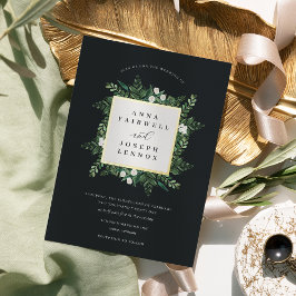 Greenhouse | Botanische bruiloft met Waterverf van Folie Uitnodiging