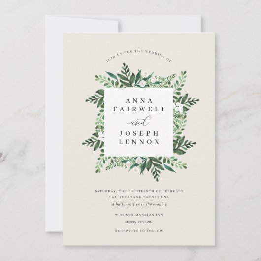 Greenhouse | Botanische bruiloft met Waterverf van Kaart (Voorkant)