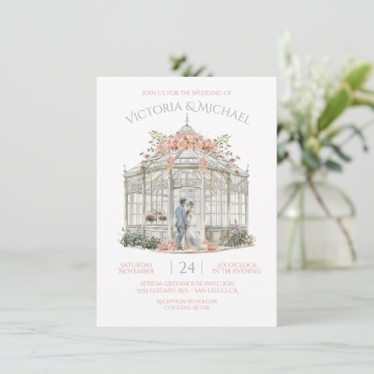 Greenhouse bruid & bruidegom locatie bruiloft Wate Kaart (Staand voorkant)