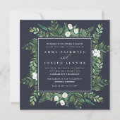 Greenhouse Square | Waterverf Botanische bruiloft Kaart (Voorkant)