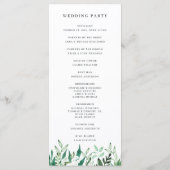 Greenhouse | Waterverf Botanical Wedding Ceremony Programmakaart (Achterkant)