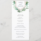 Greenhouse | Waterverf Botanical Wedding Ceremony Programmakaart (Voorkant)