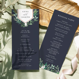 Greenhouse | Waterverf Botanical Wedding Ceremony Programmakaart