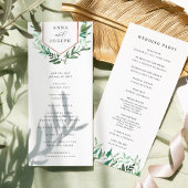 Greenhouse | Waterverf Botanical Wedding Ceremony Programmakaart