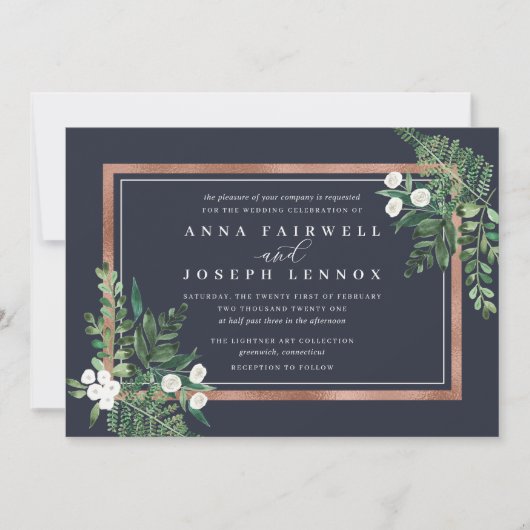 Greenhouse | Waterverf Botanische bruiloft Kaart (Voorkant)