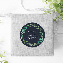 Greenhouse | Waterverf Botanische bruiloft Ronde Sticker